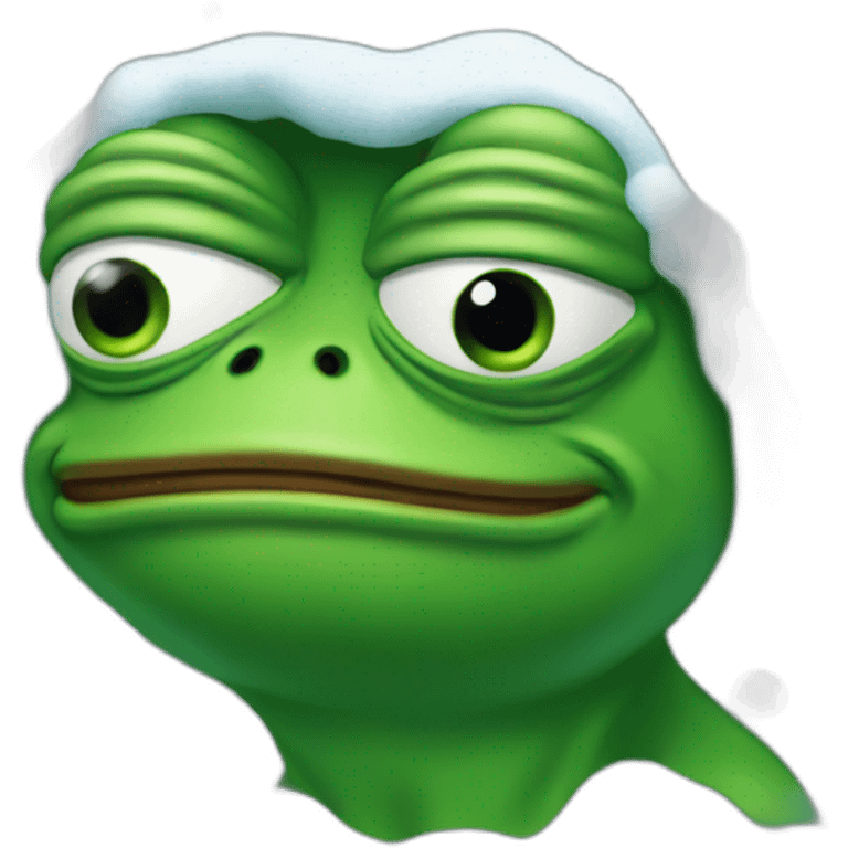 Pepe frog very cold emoji