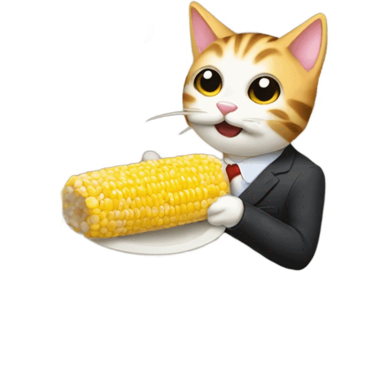 A cat eating an elote  emoji