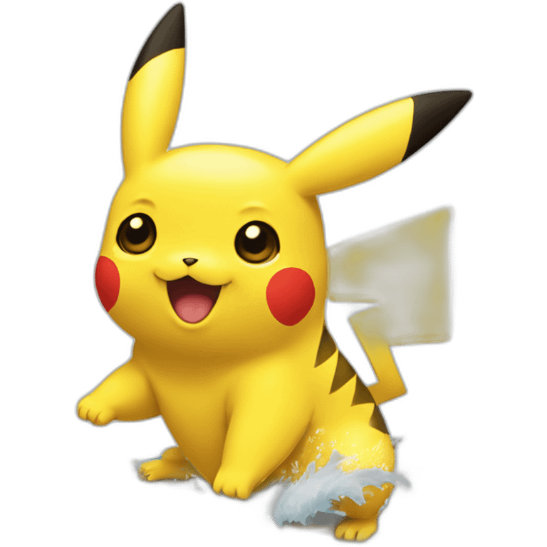 Pikachu qui fait du surf emoji