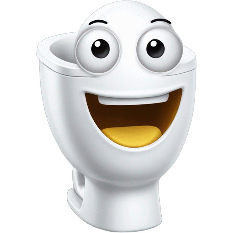 A toilet with a head singing out of it emoji