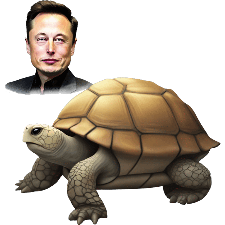 elon musk sur une tortue a reacteur emoji