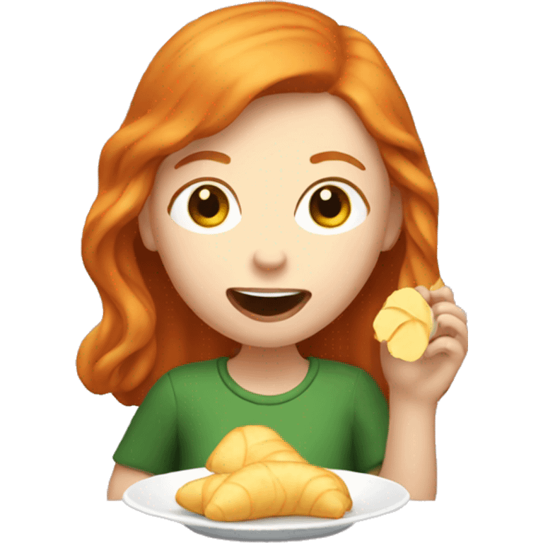 ginger girl eating ginger emoji