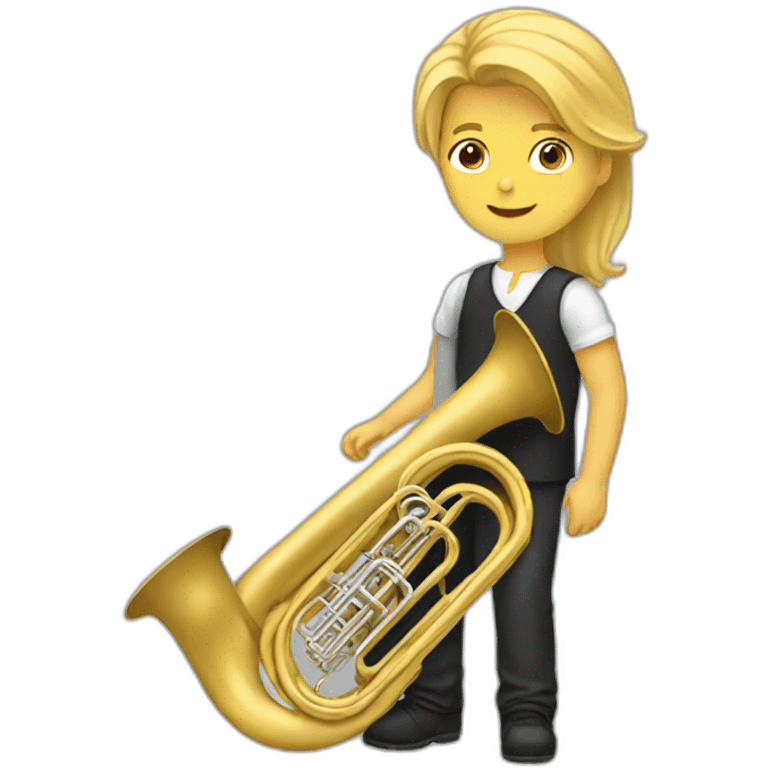 Long--blondehair-male-with-tuba emoji