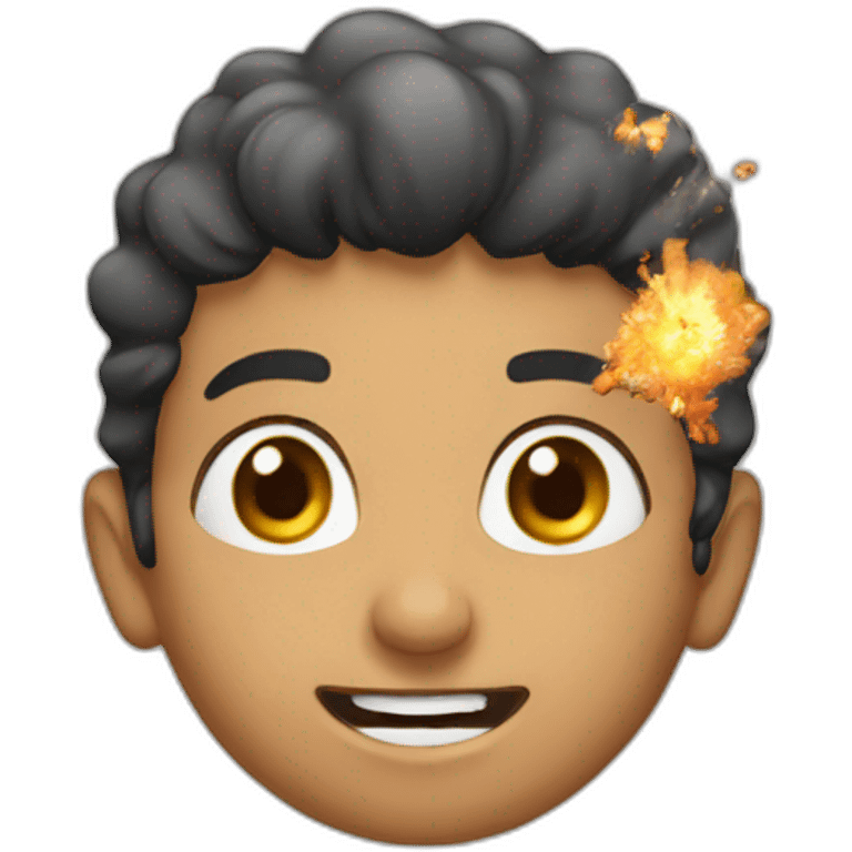 arab boy with explosion emoji