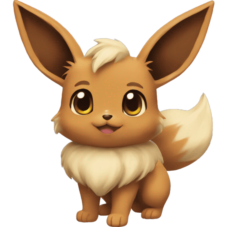 Eevee Pokemon with heart eyes emoji