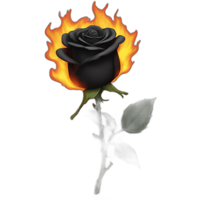 BURNING BLACK ROSE emoji