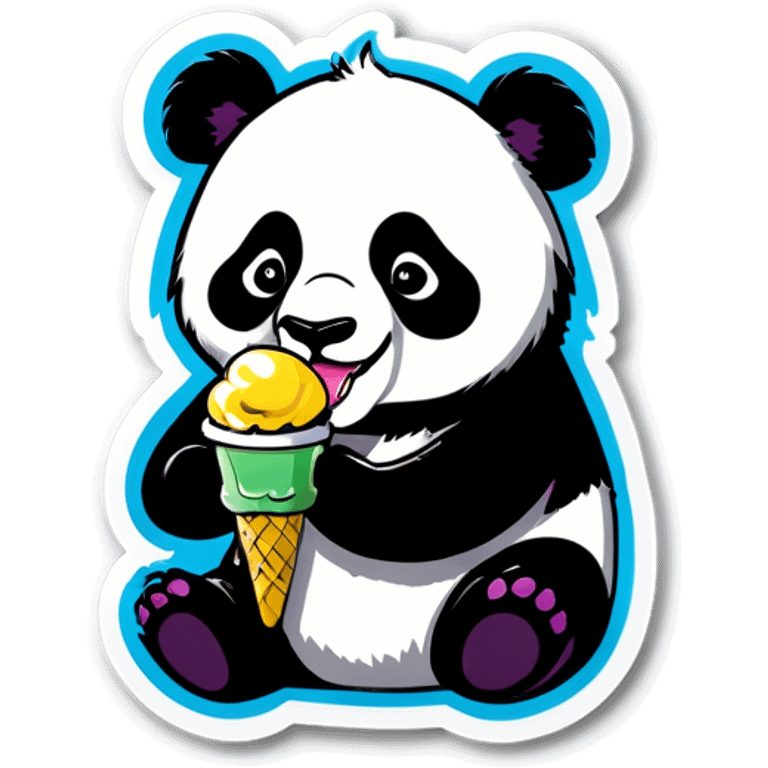 Panda eating ice cream emoji