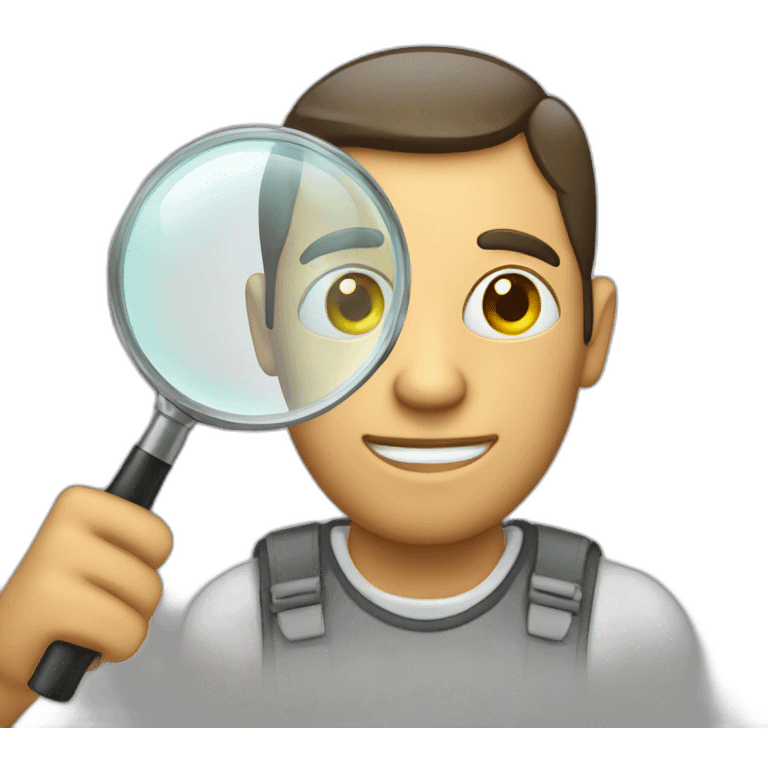 man with see through magnifying glass emoji