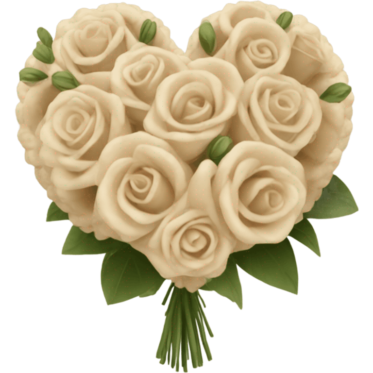 Beige heart shaped bouquet  emoji