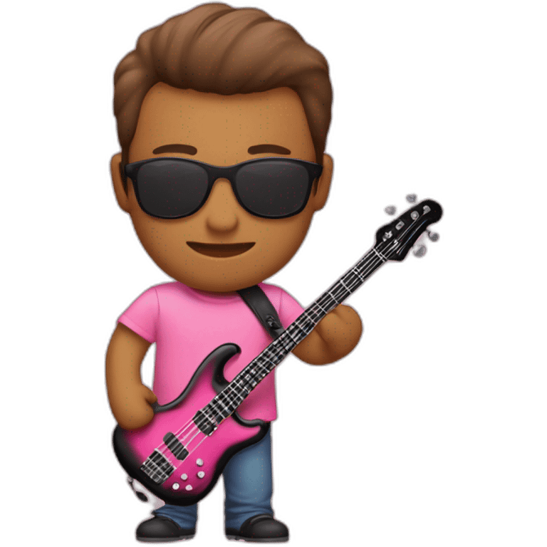 bruned-long-bassguitar-player-pink-tshirt-pink emoji