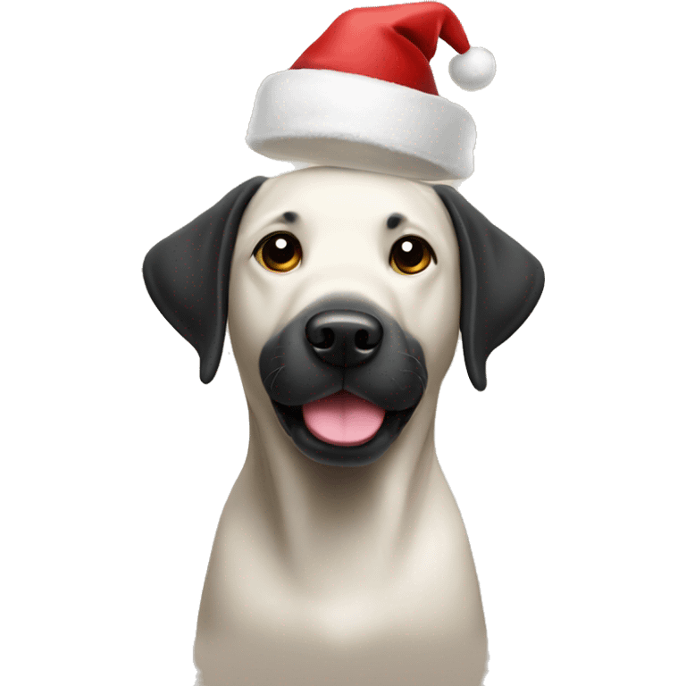 Black Labrador wearing a Santa hat  emoji