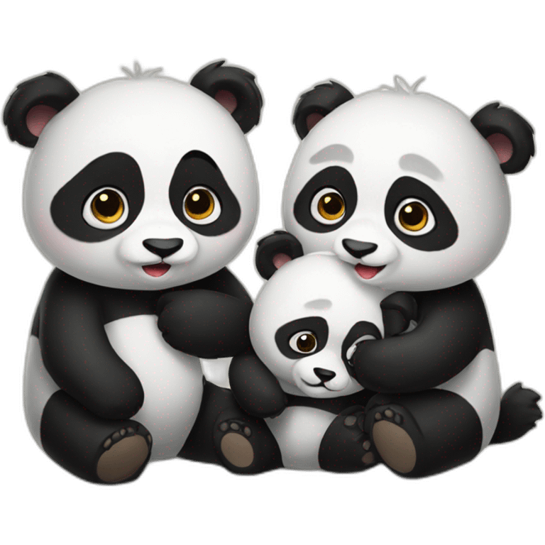 Three Panda emoji