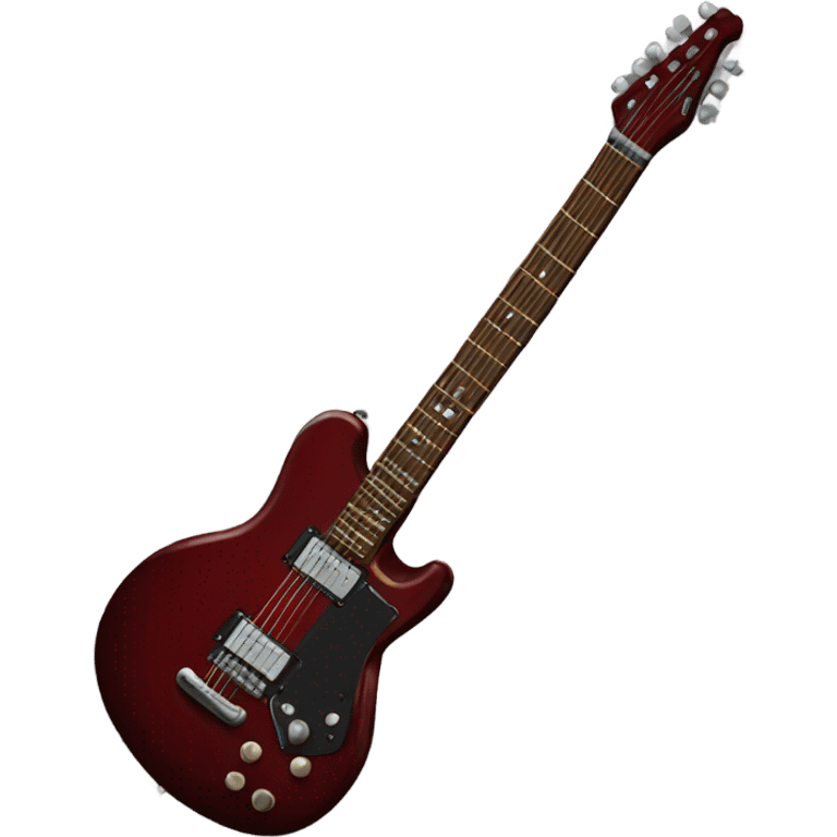 Dark red guitar emoji