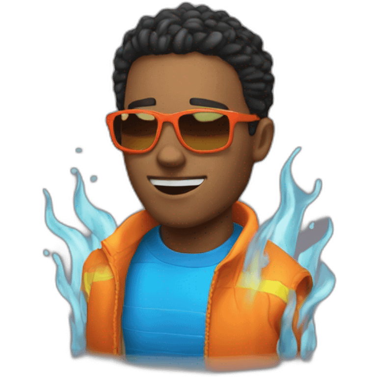 Cool Guy swim fire emoji