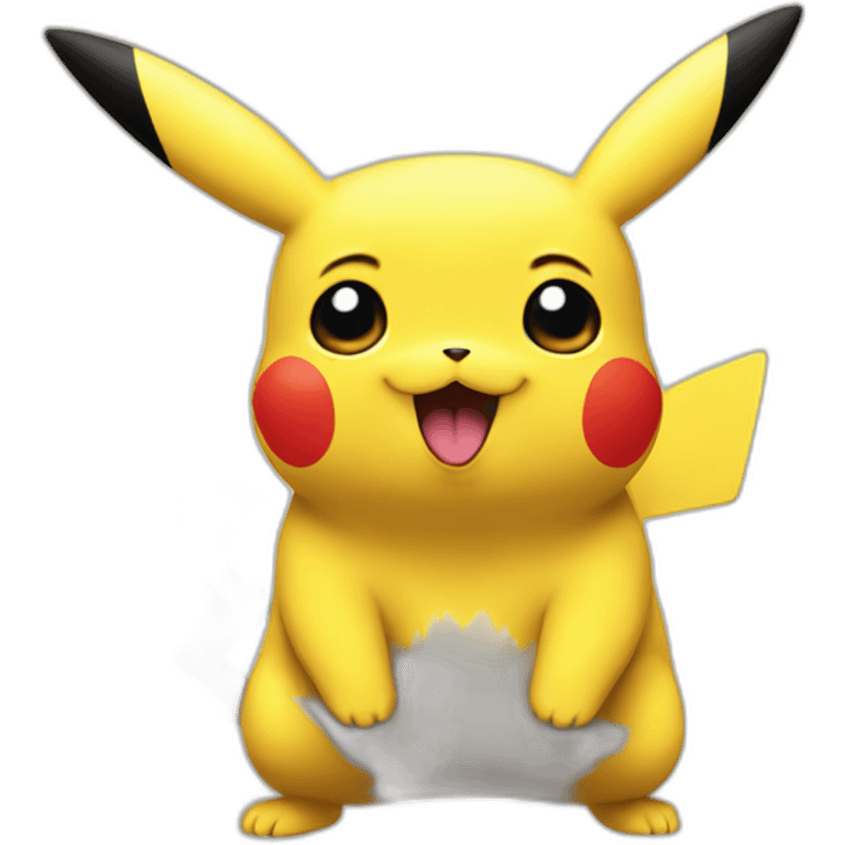 Pikachu using a be emoji