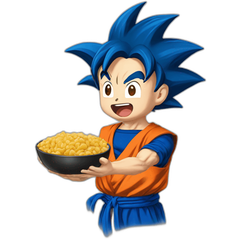 Goku blue comiendo  emoji