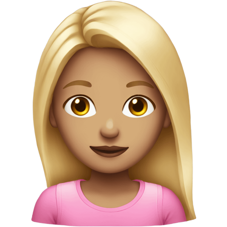 Blonde girl cute and pink emoji