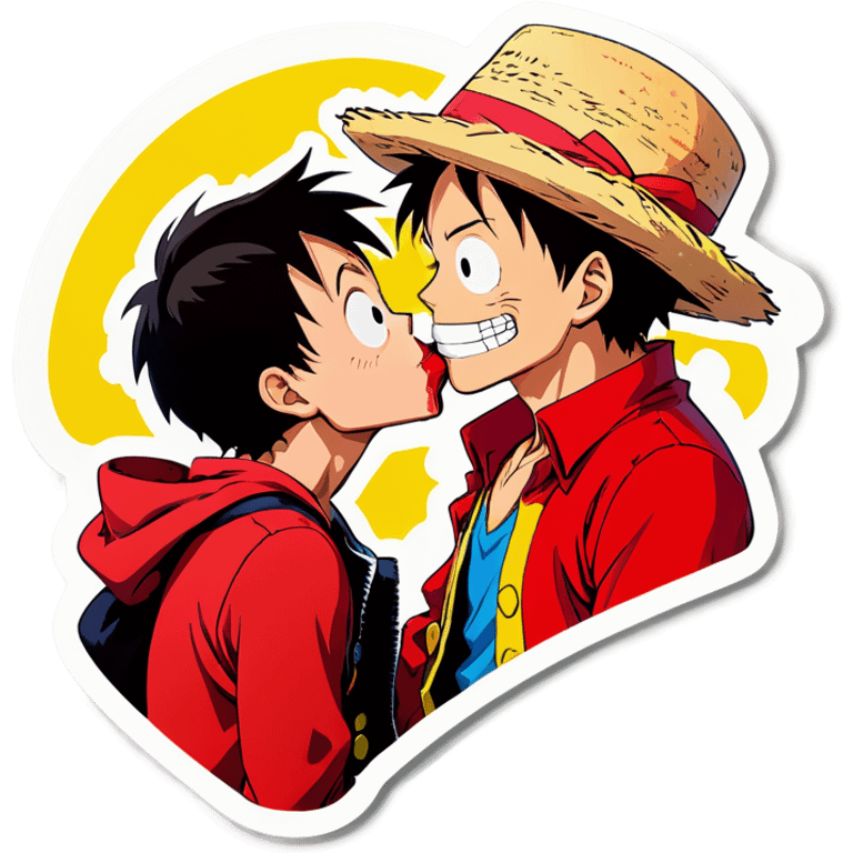 Luffy Kissing face emoji