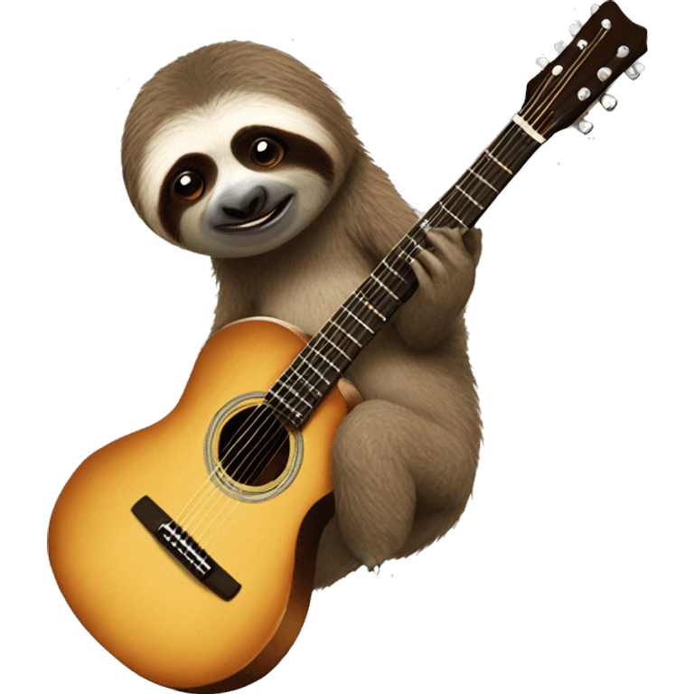 Guitar with sloth emoji