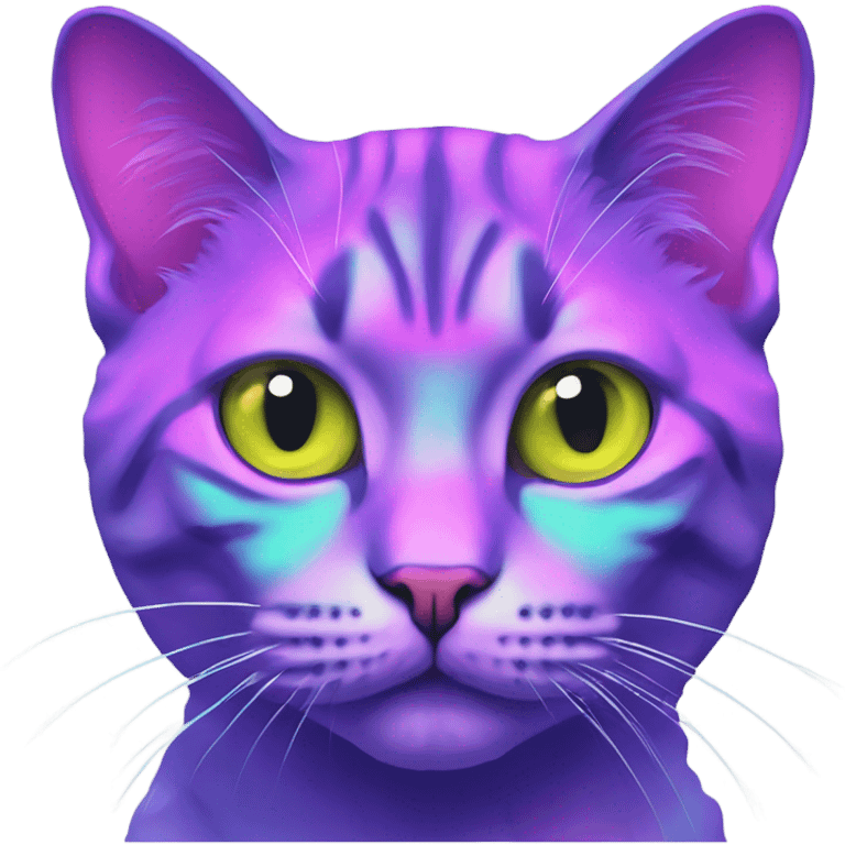 Trippy vaporwave cat emoji