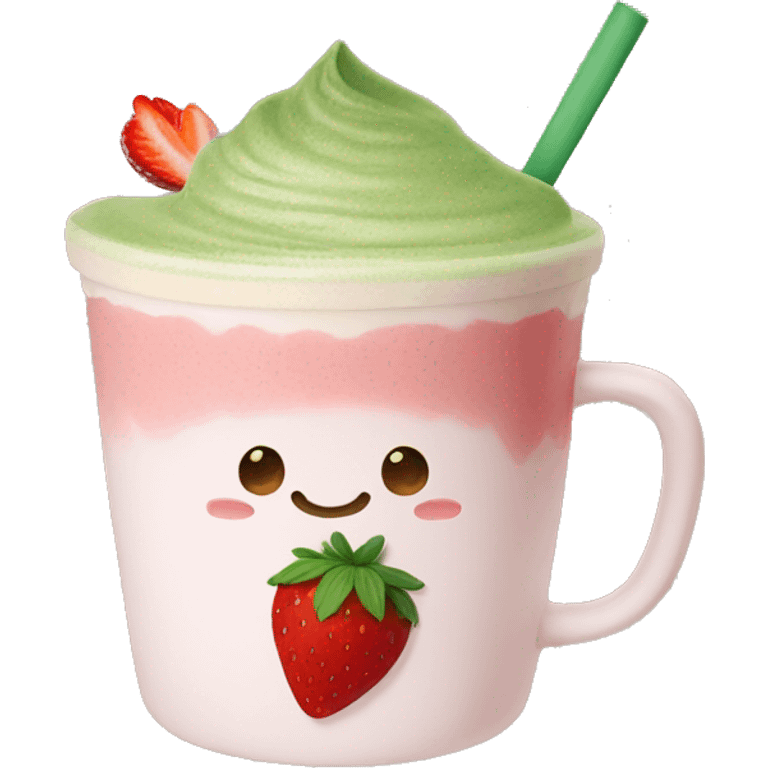 strawberry matcha latte  emoji