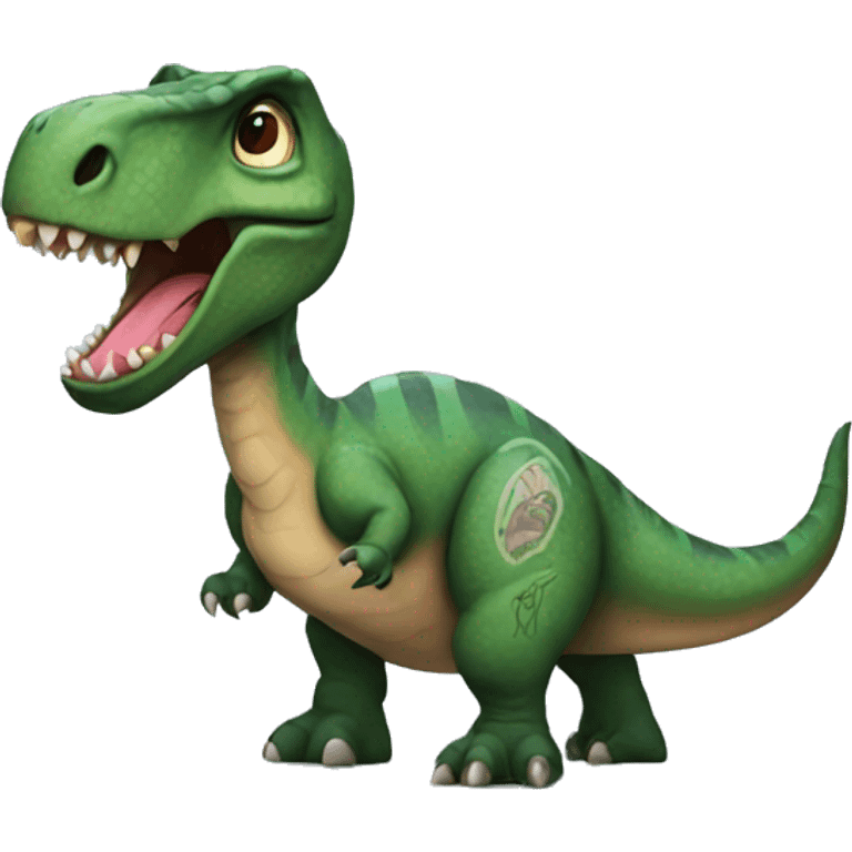 Dinosaur with tattoos emoji