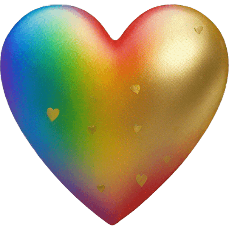 Rainbow heart with gold  emoji