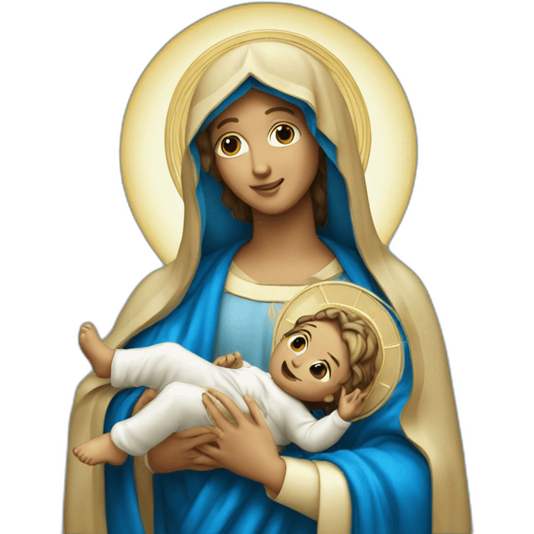 Madona with child jesus blue clothes emoji