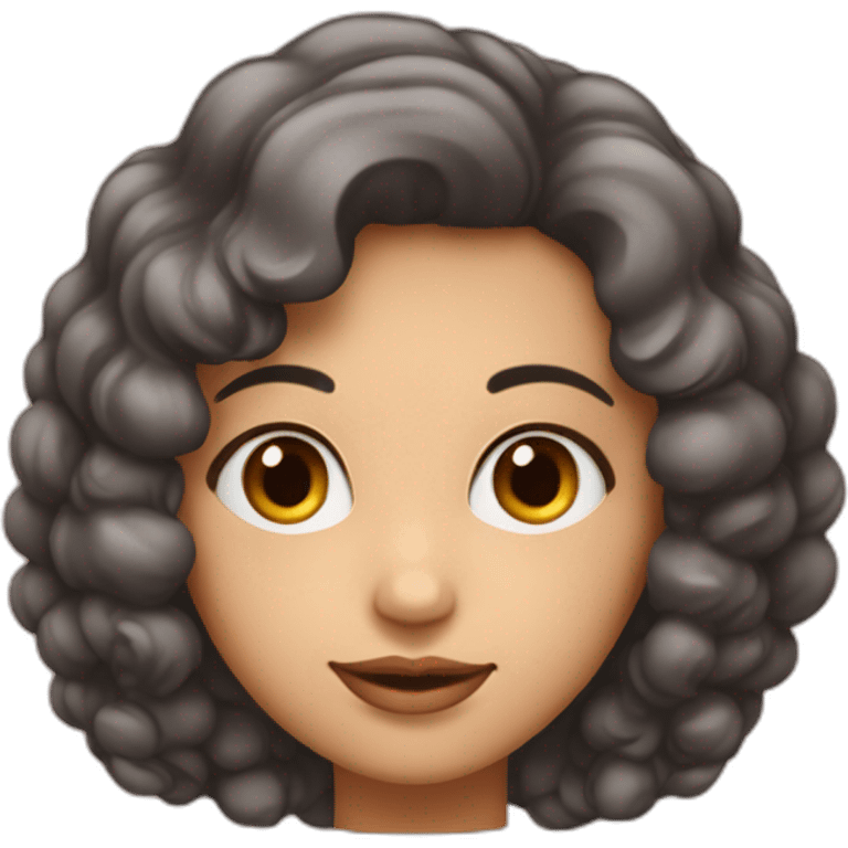 Quiero un emoji mujer media edad morena, ojos marrones,pelo rizado media melena emoji