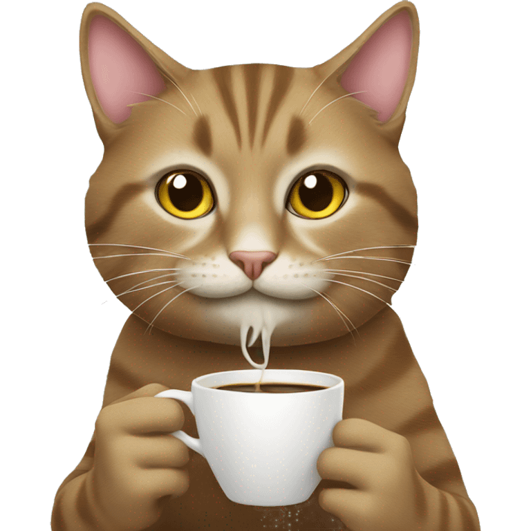 Cat sipping coffee emoji