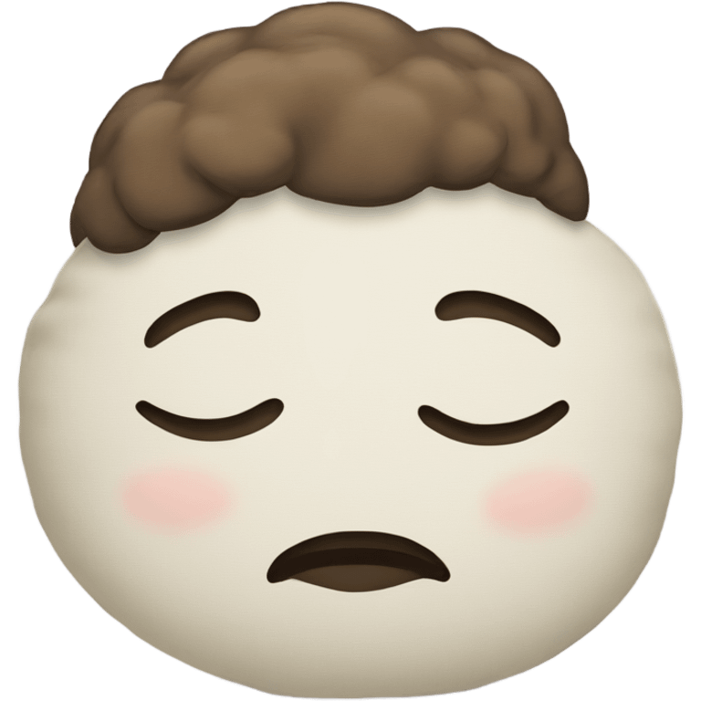 pillow with a sleepy head on it emoji