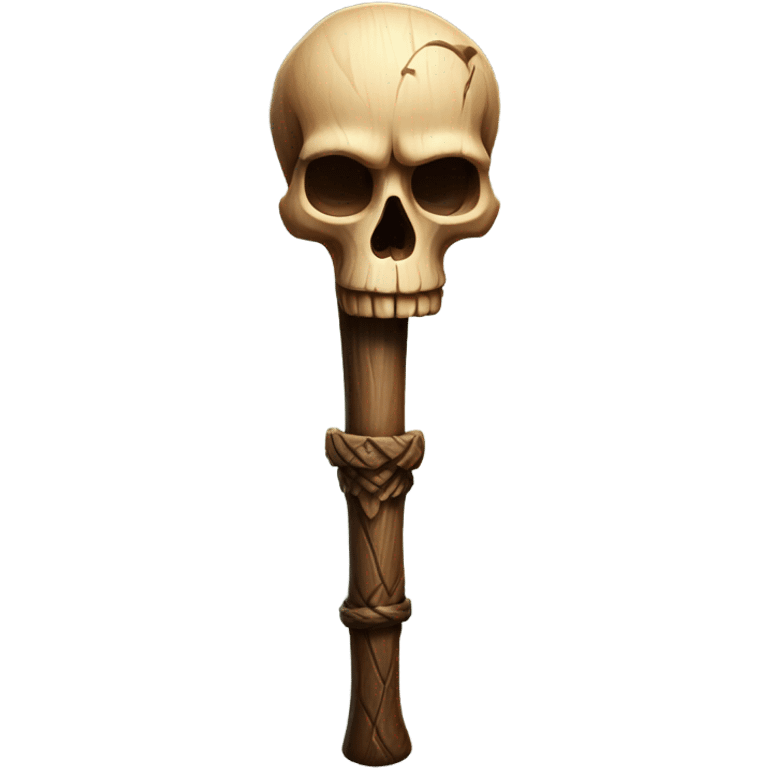 Wooden staff with skull on top emoji