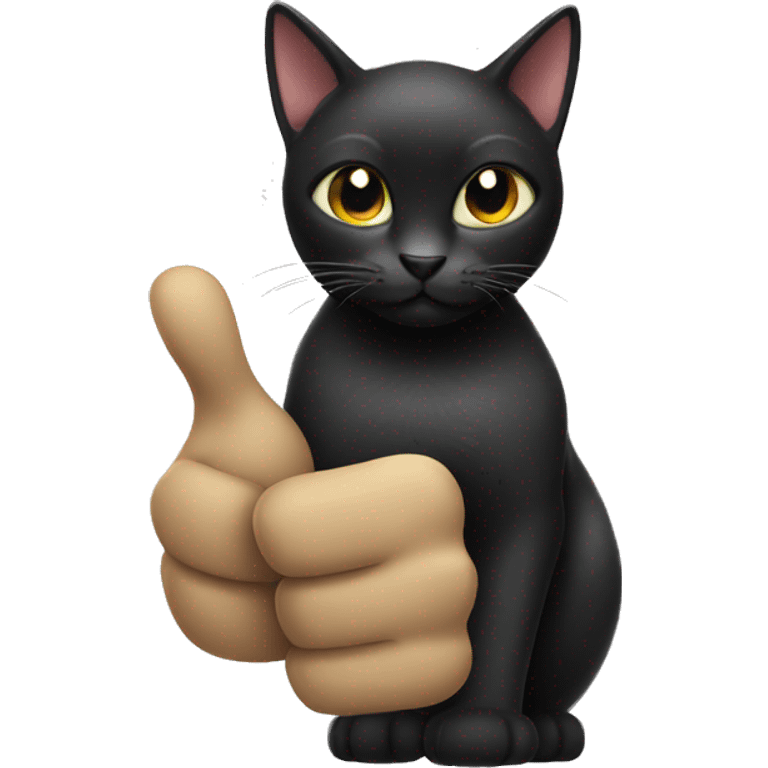 Black cat thumbs up emoji