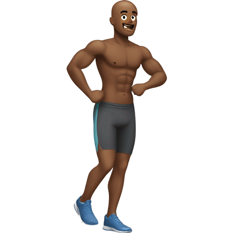 workout man with inner thigh excercise emoji