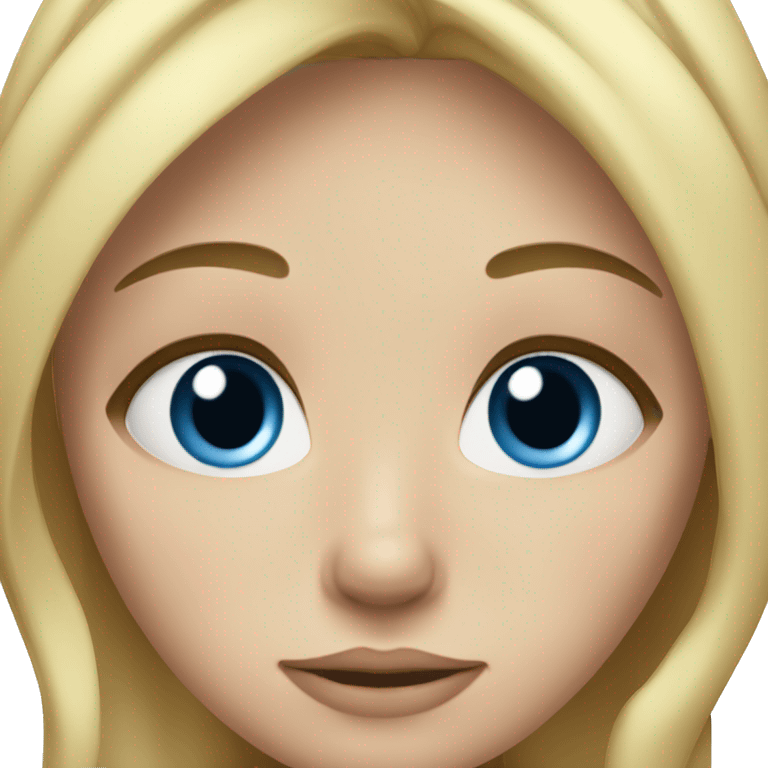 a girl with blue eyes and freckles, blonde hair and dark roots emoji