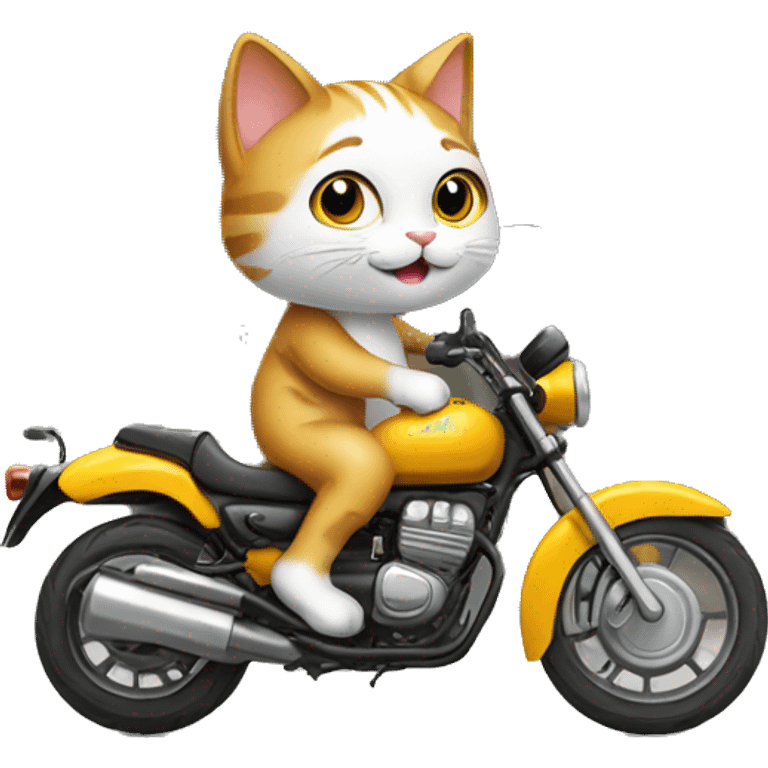 Cat sur une moto  emoji