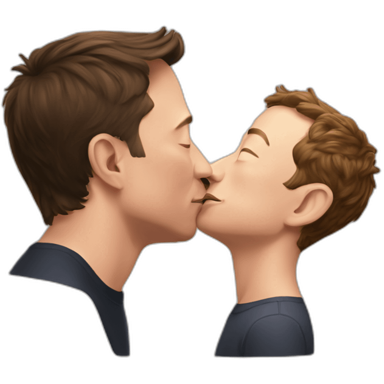 elon musk kissing mark zuckerberg emoji