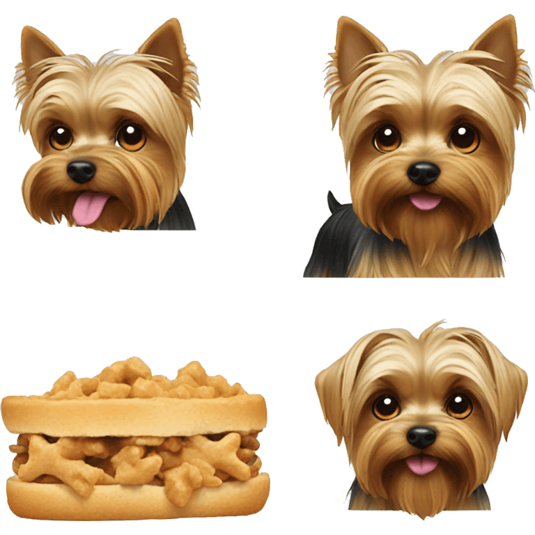 Yorkshire terrier eating emoji