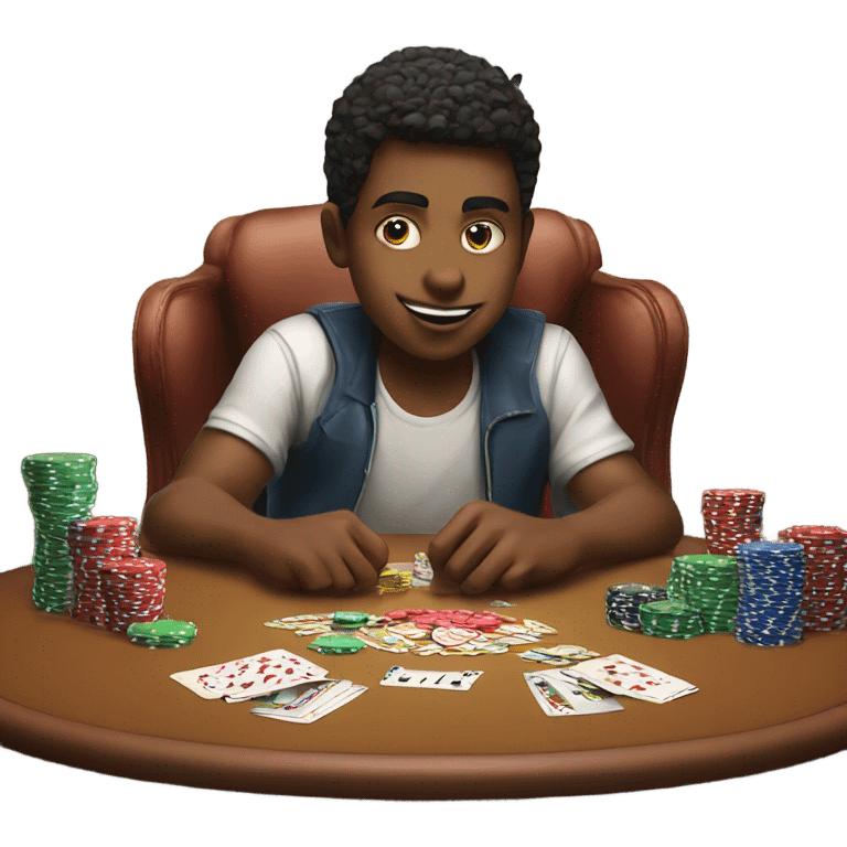 Boy play poker emoji