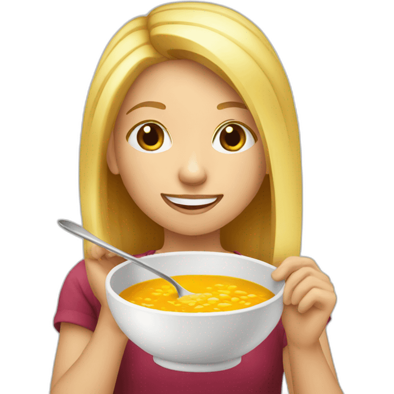 Blond-girl-eating-soup emoji