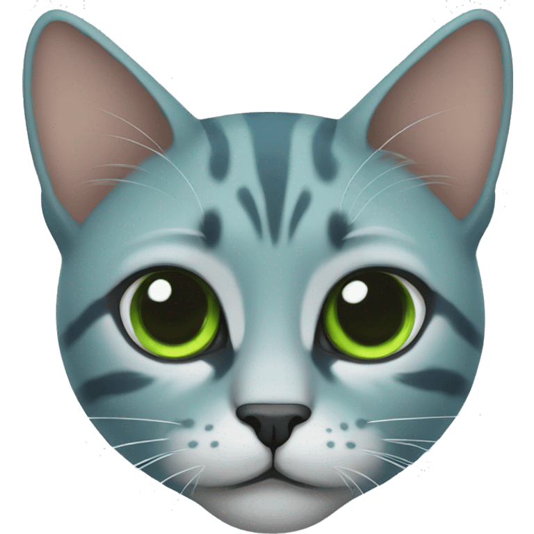 Gato verde de ojos azules emoji