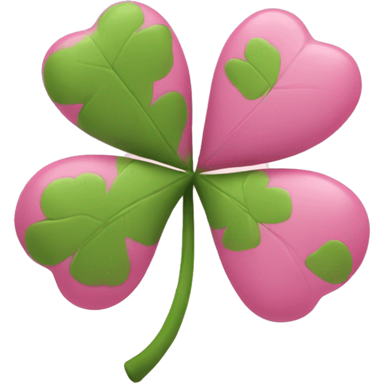 Pink four leaf clover heart  emoji