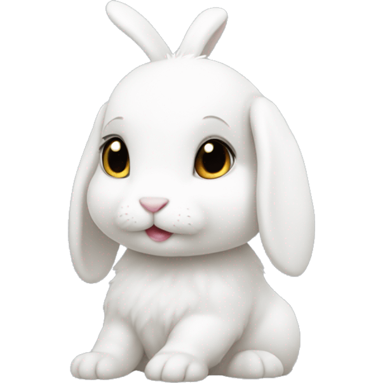 white bunny cute (only head) emoji