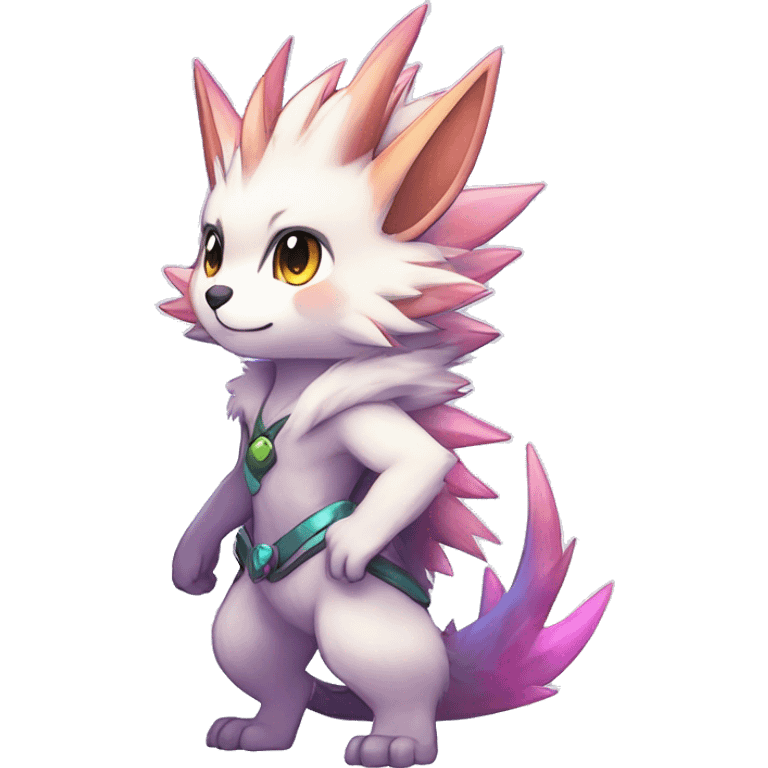 Anthro Scalie Spiky Cool Edgy Magical Shiny Colorful Pastel Sparkle Kemono-style Chibi Fantasy-Animal-Fakémon-Pokémon-Hybrid Fur Sona Aesthetic Full Body emoji