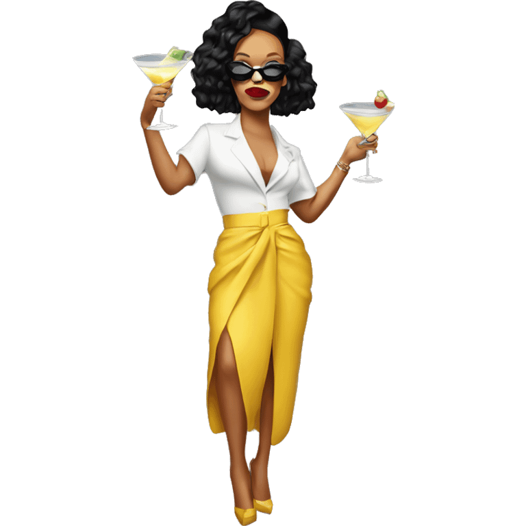 Rihanna holding a Martini  emoji