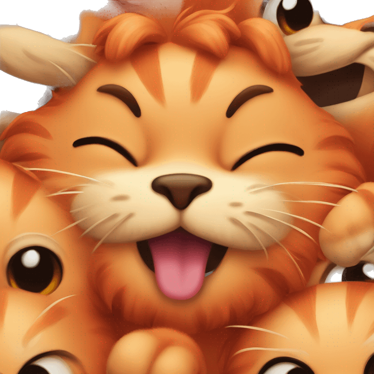 cute big red cat winking and kissing emoji