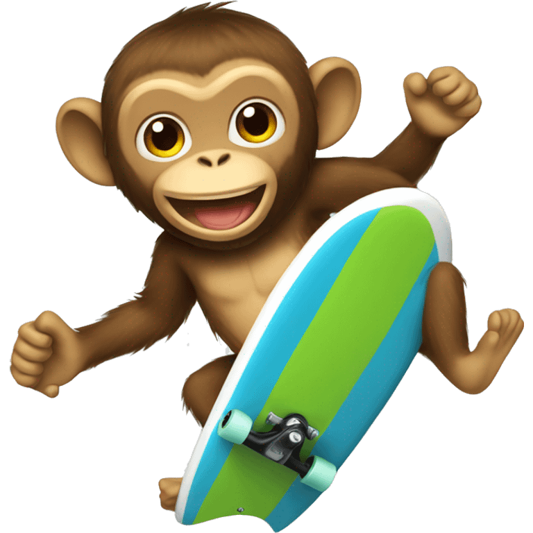 monkey surf boarding  emoji