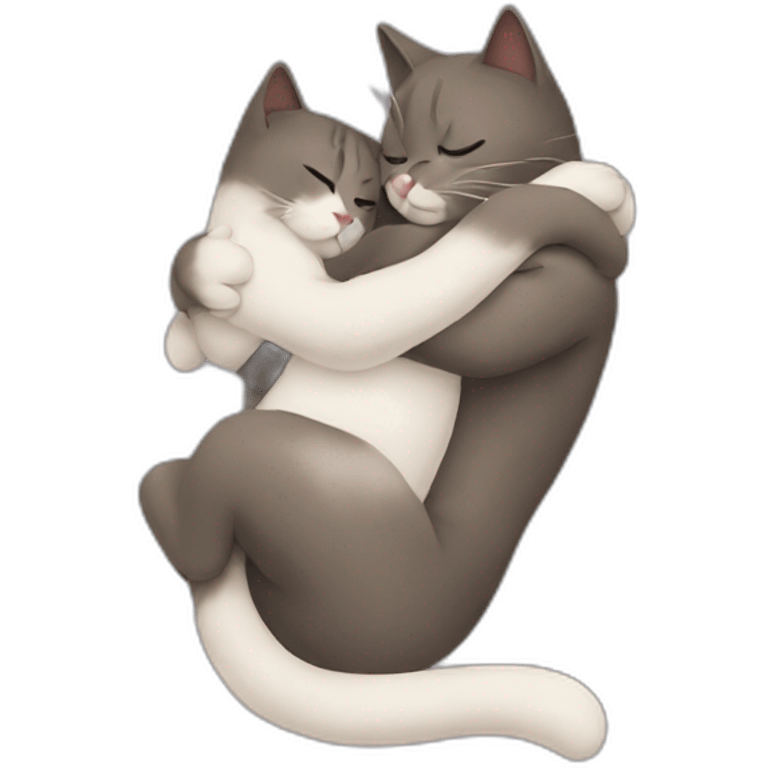 Cat hug kiss emoji