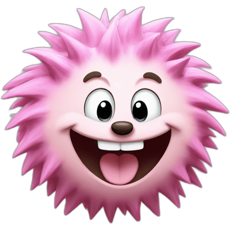 the pink hedgehog laughs emoji