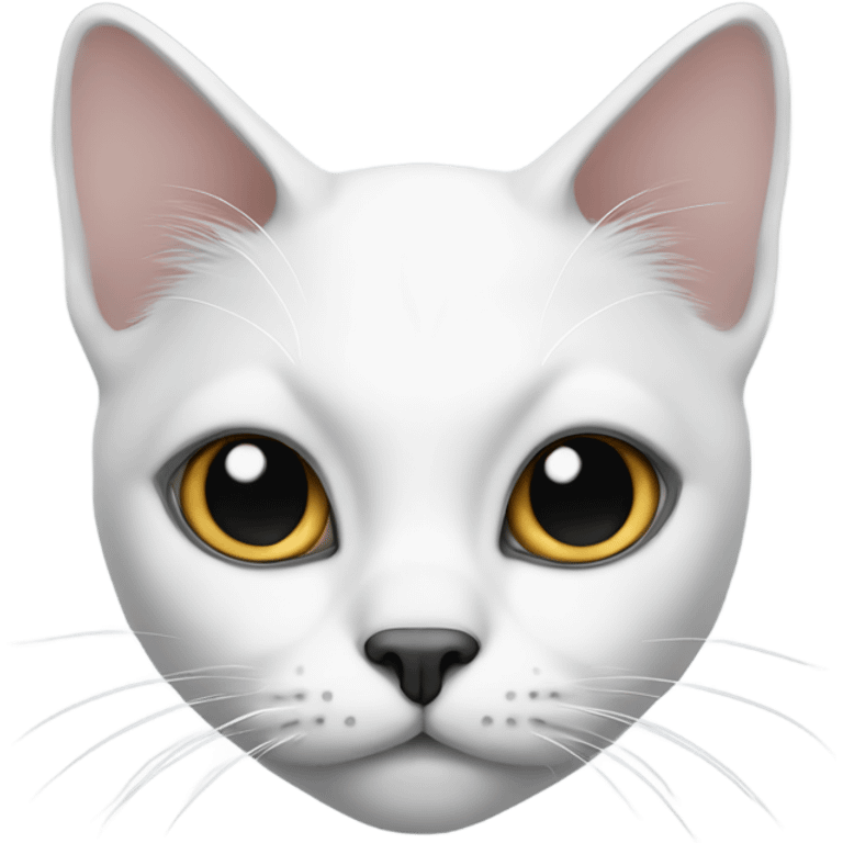 white cat with black only by the ears emoji